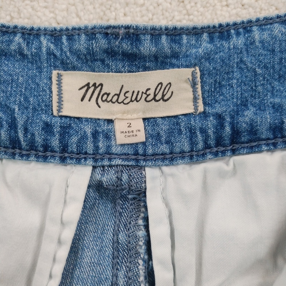 Madewell Pleated Wide-Leg Jeans Women's Size 2 Kinnon Wash Baggy Ankle Crop EUC - Picture 4 of 16